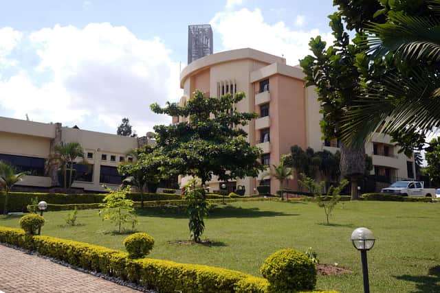 The garden and grounds of the Hope Hostel in Kigali, Rwanda, where migrants will stay after arriving from the UK.