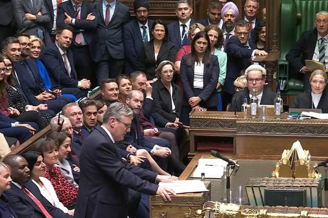 Sir Keir Starmer speaking in the House of Commons for the first time as Prime Minister