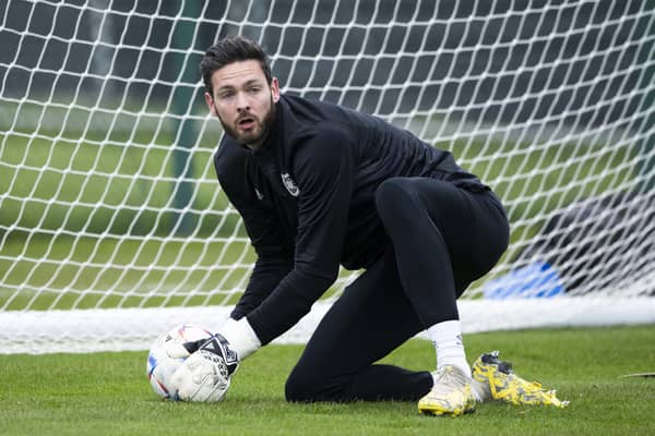 Craig Gordon is put through his paces during Hearts training this week.