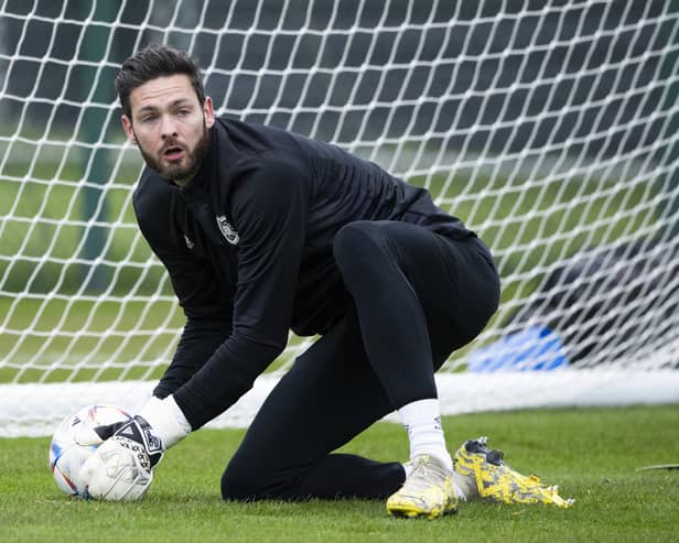 Craig Gordon is put through his paces during Hearts training this week.