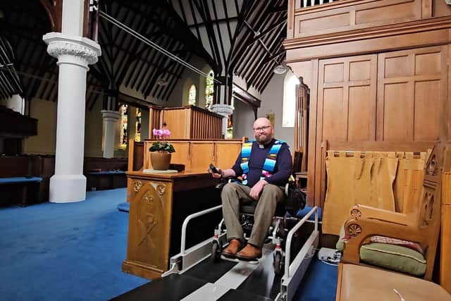 Rev Dan Harper at Bridge of Allan Parish Church.