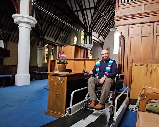 Rev Dan Harper at Bridge of Allan Parish Church.