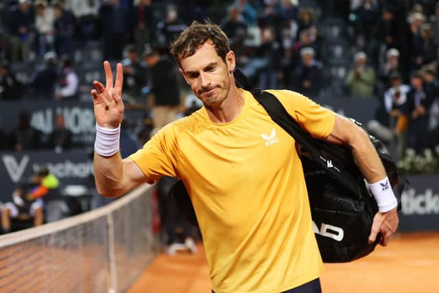 Andy Murray lost out in the first round of Rome following a gripping battle with Fabio Fognini.