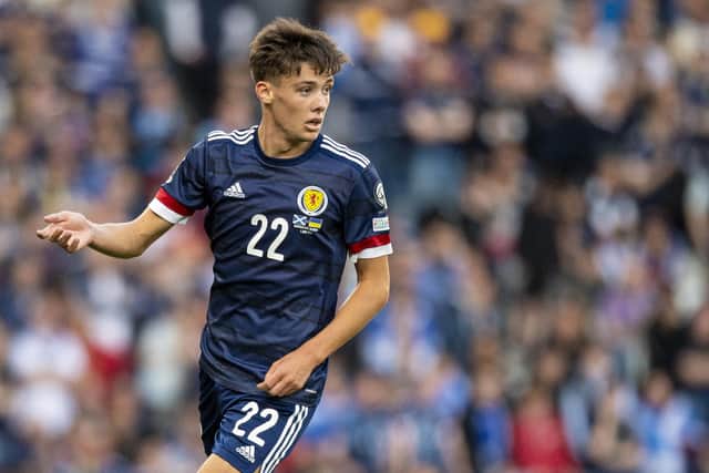 Aaron Hickey is interesting a number of English Premier League clubs but it may not be Arsenal that now lead in the race to sign the Bologna full-back. (Photo by Ross MacDonald / SNS Group)