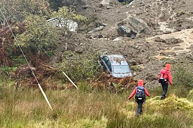 Oban Mountain rescue Team was called to a number of incidents after floods and landslides in the area (Pic: Oban MRT)