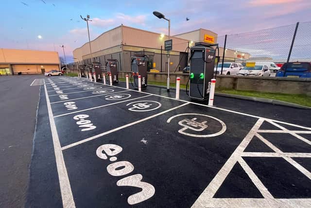 A view of the Aberdeen E.ON charging hub that is already up and running.