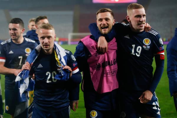 Oli McBurnie (right) has still to score for Scotland after 15 appearances (Photo by Srdjan Stevanovic/Getty Images)