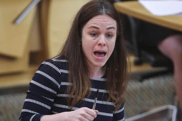 Economy secretary Kate Forbes, speaking at the Scottish Parliament at Holyrood. Picture: PA