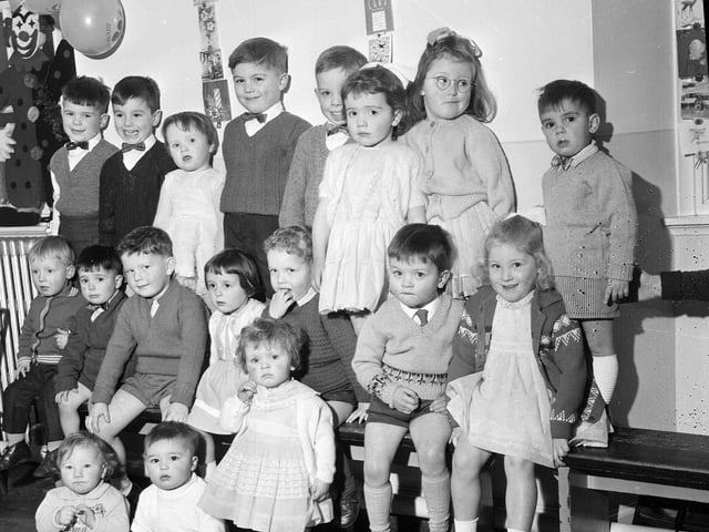 Edinburgh toddlers at their playgroup's Christmas Party on the Pleasance in 1962.