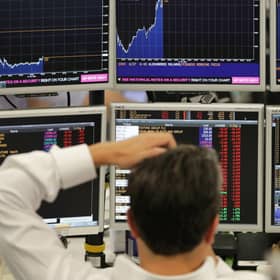 Stock markets around the world fell on fears that the new Covid strain could hamper economic recovery. Picture: Daniel Leal-Olivas/AFP/Getty Images