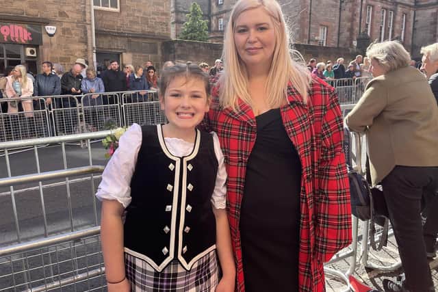 Stacey Zara McLaren and her daughter Georgie Ramage, from Tranent, in East Lothian, got dressed up in their finest tartan for the occasion. Picture: Ilona Amos