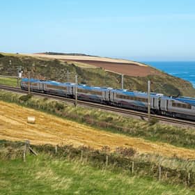 One of TransPennine Express' new Nova 1 trains on the Edinburgh-Newcastle route