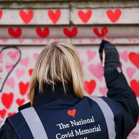 A memorial wall for those who have lost their lives to Covid.