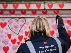 A memorial wall for those who have lost their lives to Covid.