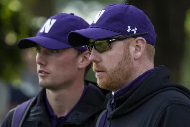 Scottish Amateur champion Cameron Adam, one of three Scots currently on the golf team at Northwestern University, with David Inglis at the Windon Memorial Classic at Evanston Golf Club in Illinois last September. Picture: John Konstantaras/Northwestern Athletics