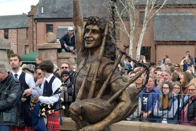 The statue to Bon Scott in Kirriemuir