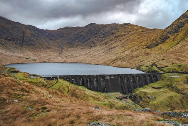 The Cruachan power plant, opened in 1965, is linked to an upper reservoir and dam.