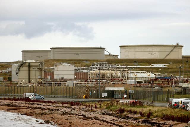 Sullom Voe Terminal in Shetland which transformed the fortune of the islands following the discovery of North Sea Oil in 1969.  (Photo by ADRIAN DENNIS/AFP via Getty Images)