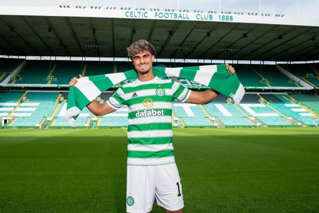 Jota is pictured during at Celtic Park after completing a permanent move from Benfica. (Photo by Paul Devlin / SNS Group)