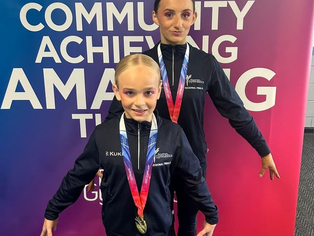 British Champions in Acro gymnastics Alice and Sydney