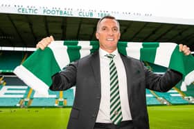 Brendan Rodgers is unveiled as the new Celtic manager at Celtic Park for the second time. (Photo by Craig Williamson / SNS Group)