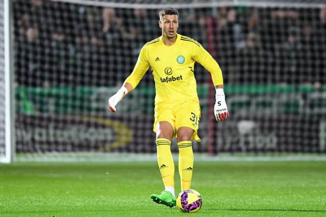 Benjamin Siegrist was given a rare outing in the Celtic goal.