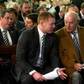 Celtic manager Neil Lennon (left) regularly speaks to Celtic's largest shareholder  Dermot Desmond