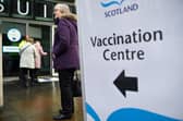 Members of the over 70s arrive at the EICC to receive their first dose of coronavirus vaccination on February 1, 2021.