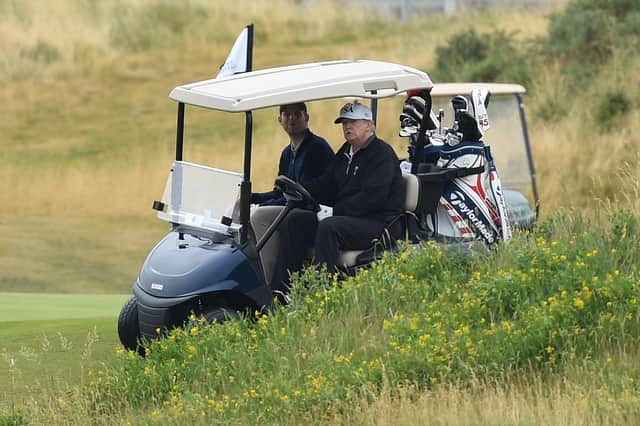 Donald Trump during his visit to Turnberry in July 2018. Picture: Leon Neal/Getty
