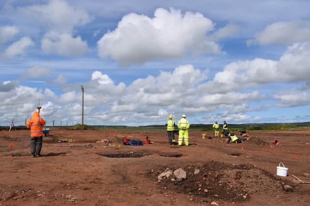 Archaeologists at work on the site of an Iron Age settlement near Cruden Bay, Aberdeenshire. PIC: Cameron Archaeology.