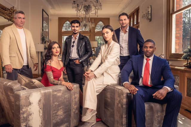 The cast of the BBC's new reality business show, Crazy Rich Agents.