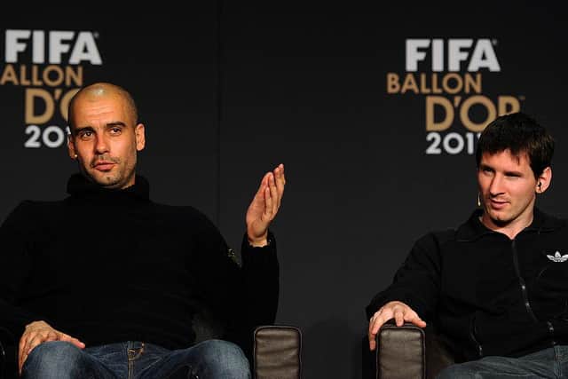 Pep Guardiola and Lionel Messi will be re-united in the Champions League (FRANCK FIFE/AFP via Getty Images)