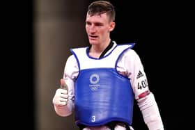 Great Britain's Bradley Sinden is through to the final of the men's taekwondo in the 68kg category. Picture: Mike Egeton/PA Wire