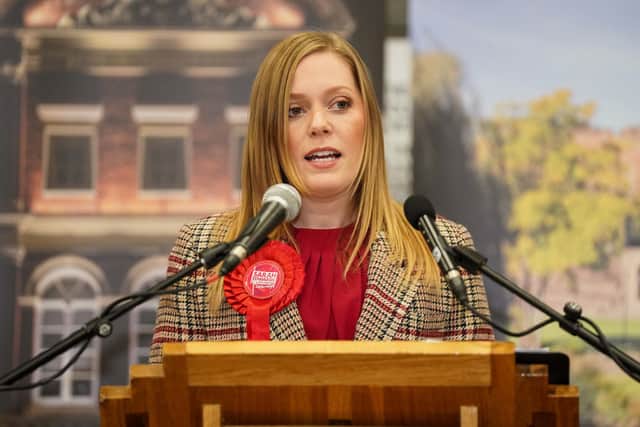 Sarah Edwards after winning the Tamworth by-election for Labour. Image: Jacob King/Press Association.