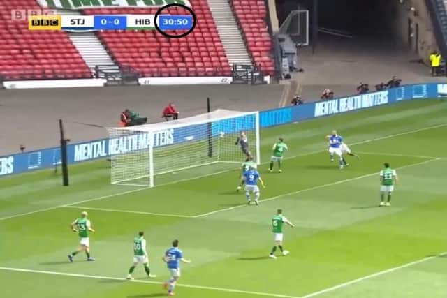 Shaun Rooney's goal... in the 31st minute. Picture: BBC/Wyscout