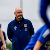 Head coach Steve Clarke oversees a Scotland training session at La Finca Resort in Alicante, Spain (Photo by Jose Breton / SNS Group)