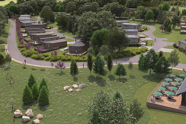 A CGI of how the luxury lodges at the proposed Rutherford Park development should look if the scheme is given the go-ahead.