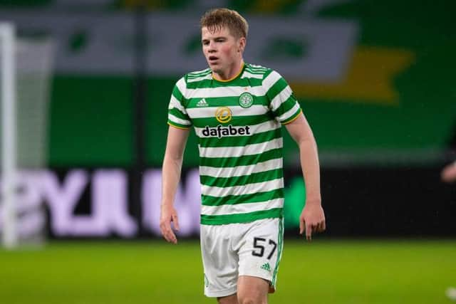 Stephen Welsh in action for Celtic during the Scottish Premiership match between Celtic and Hibernian on January 11, 2021(Photo by Craig Foy / SNS Group)