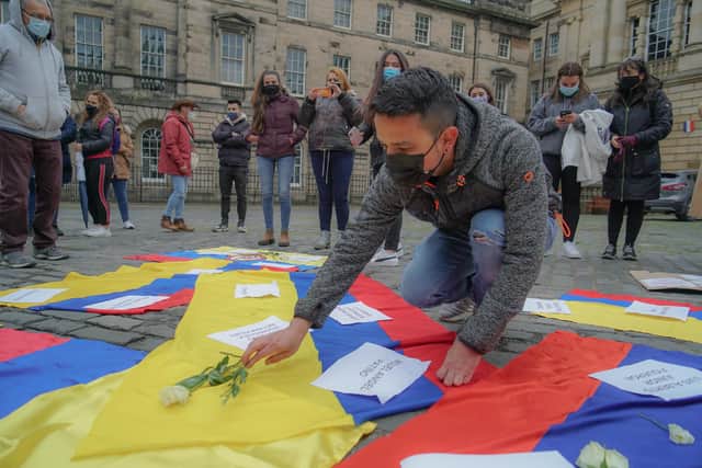 Colombian protests in Edinburgh