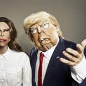 Melania Trump and US President Donald Trump in puppet form for the new series of Spitting Image. Picture: Mark Harrison/BritBox/PA Wire