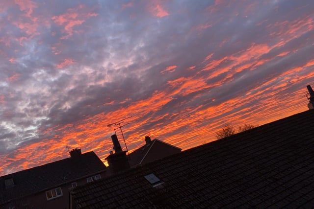Sarah described this sunset she captured in Edinburgh as the 'sky on fire' as darkness was just about to set in on the city. At least there are only good omens for a red sky at night. The shepherds will be pleased (Photo: Sarah Watt).