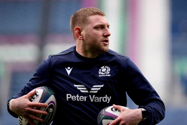 Finn Russell during a Scottish team run at BT Murrayfield on Friday. (Photo by Craig Williamson / SNS Group)