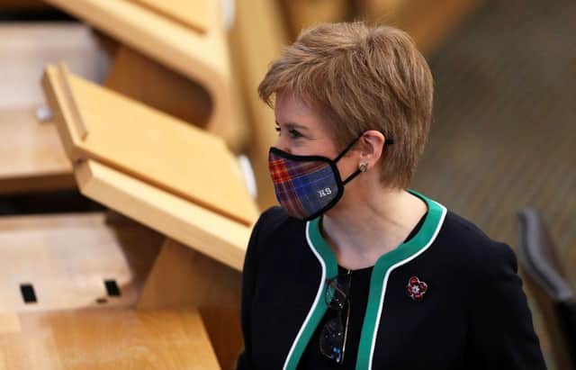 Nicola Sturgeon at First Minister's Questions yesterday
