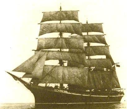 Glenlee, then named Clarastella, followed by Galatea after its sale to the Spanish Navy, around 1923. (Photo by Tall Ship Glenlee Trust)