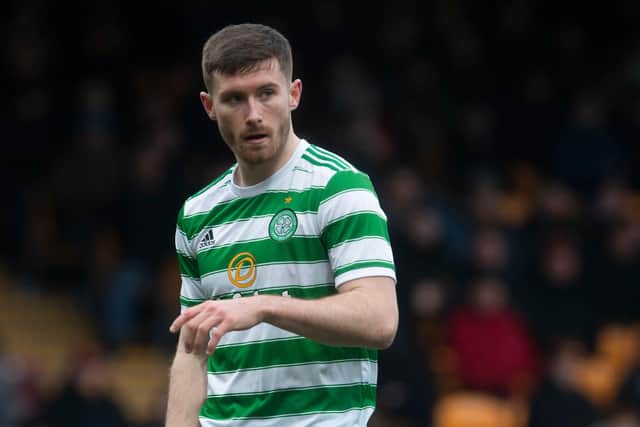 Celtic's Anthony Ralston believes it is "credit" to Ange Postecoglou that his manager has been able to school him in a role that was previously alien to him. (Photo by Craig Foy / SNS Group)