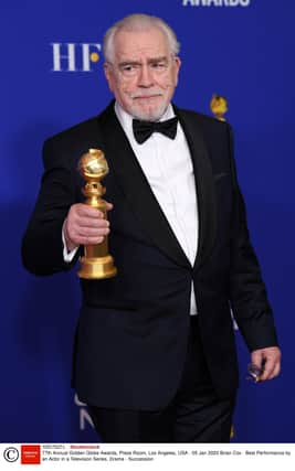 Brian Cox winning the Best Performance by an Actor in a Television Series for Succession at the 77th Annual Golden Globe Awards, in LA, 2020.