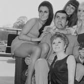 Neil Connery is joined by a group of Bond Girl-style actresses at the Hilton Hotel in London to publicise his film Operation Kid Brother in 1968