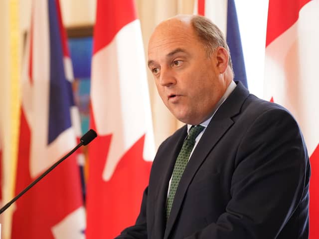 Defence secretary Ben Wallace during a press conference at Canada House, London. Picture: Stefan Rousseau/PA Wire