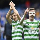 Celtic's Callum McGregor celebrates at full time.  (Photo by Rob Casey / SNS Group)