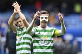 Celtic's Callum McGregor celebrates at full time.  (Photo by Rob Casey / SNS Group)